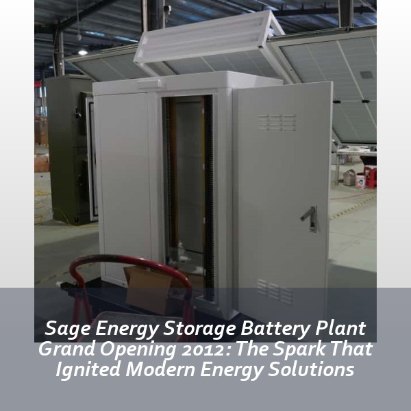 Sage Energy Storage Battery Plant Grand Opening 2012: The Spark That Ignited Modern Energy Solutions